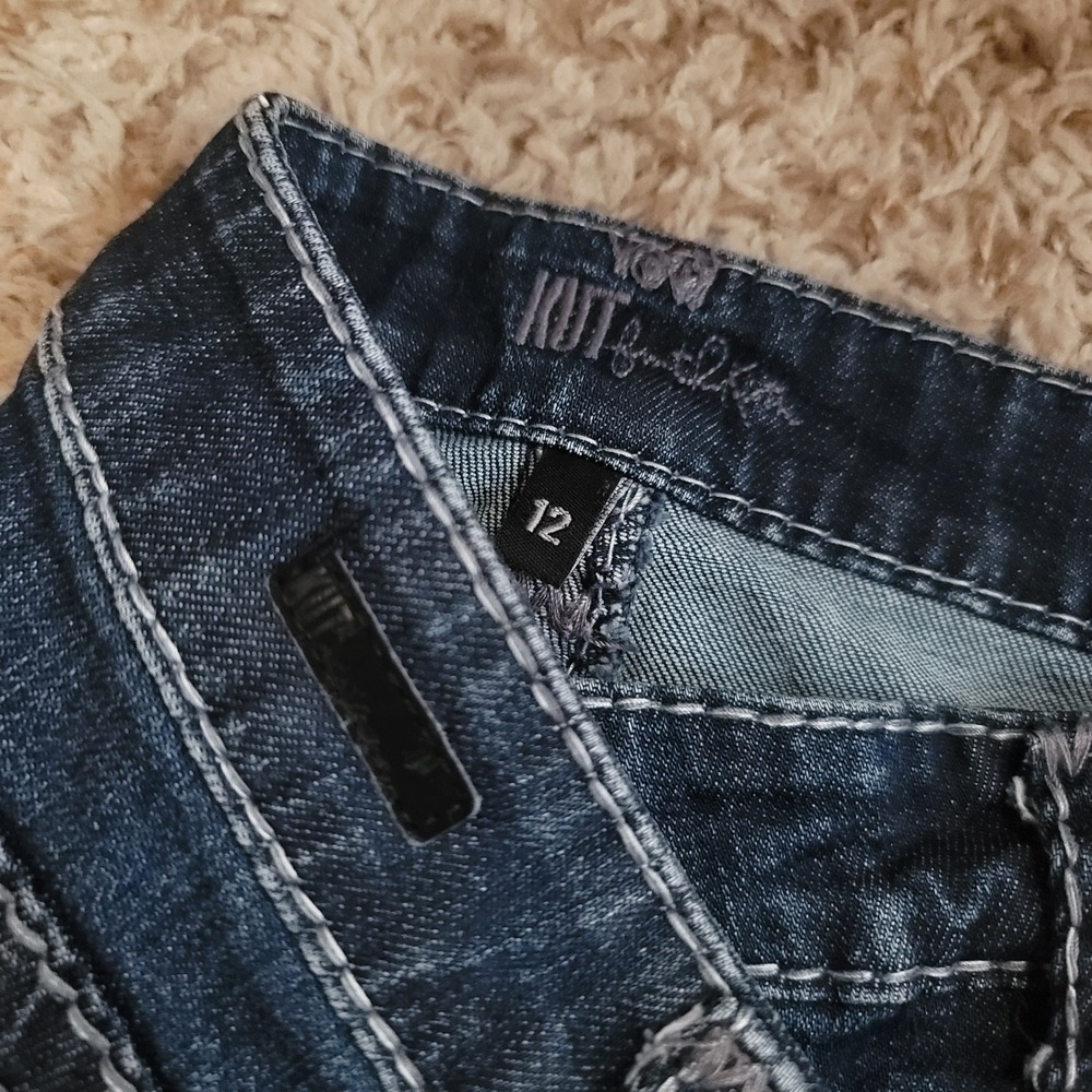 Kut from the Kloth Skinny Jeans Womens 12 Blue Dark Wash Contrast‎ Stitch Denim